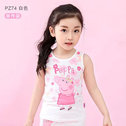 G Peppa Pig дети девочка жилет футболка Мультфильм Свинка Пеппа плюшевая одежда для маленьких девочек игрушка Рождественский подарок хлопок - Цвет: G