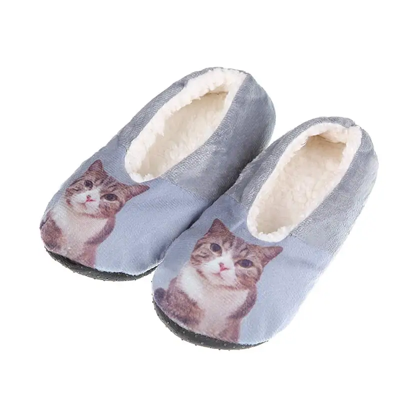 MN00154-Gray Mntrerm/ г.; поступление; Зимние теплые плюшевые тапочки; однотонные очень мягкие домашние тапочки; домашние женские тапочки с животными - Цвет: MN00154-Gray