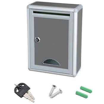 

Vintage Aluminum Alloy Lockable Secure Mail Letter Post Box Mailbox Post Box for Home Garden Ornament Decor