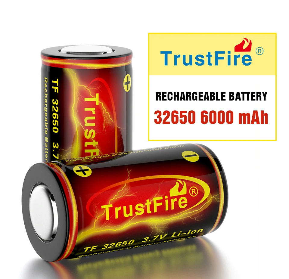 High Capacity 6000mAh 32650 Lithium ion Battery Flat Top 3.7V Rechargeable Li Batteries with Protected Circuit Board Cells | Электроника