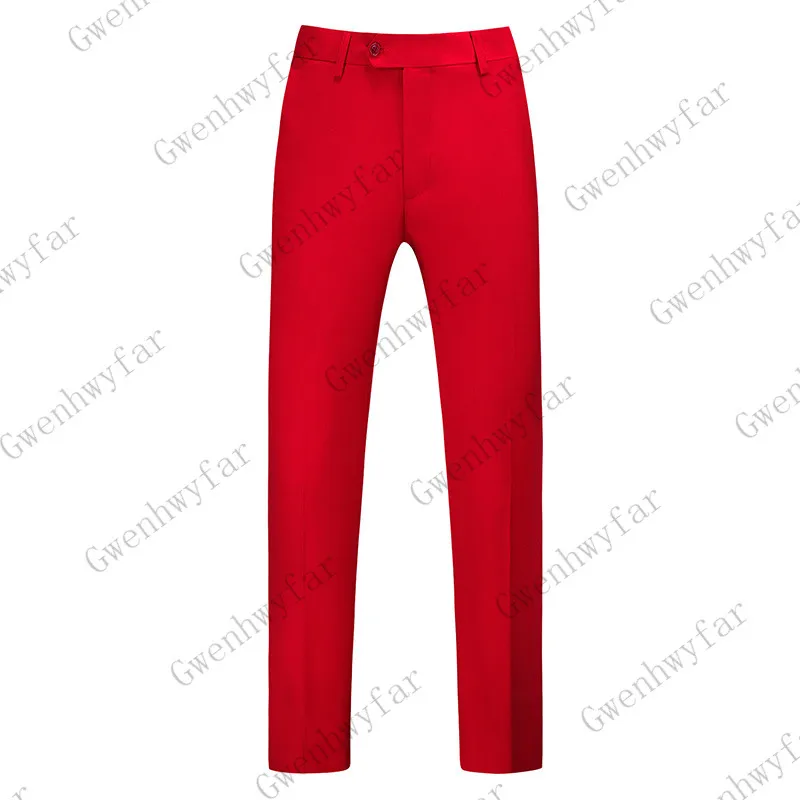 red Gwenhwayfar, мужской Клетчатый костюм цвета хаки, брюки, официальная одежда, брюки, деловые повседневные облегающие брюки, Классический Клетчатый костюм, брюки для свадьбы - Цвет: red