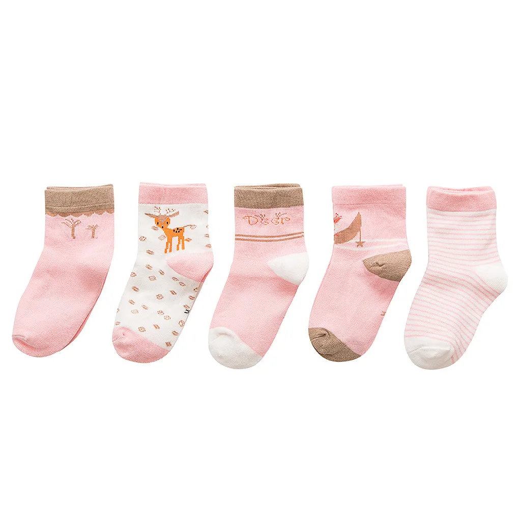 5 пар носков для малышей удобные хлопковые детские носки с героями мультфильмов для новорожденных дикие носки Модные осенне-зимние носки M810