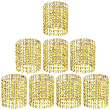 

LBER Rhinestone Napkin Ring Napkin Net Decoration Wedding Party Birthday Products Suitable for Placement, Wedding Reception, Din