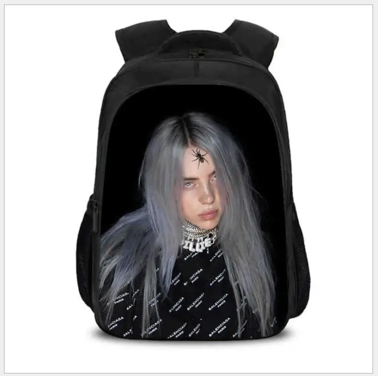 as pictures Певица Billie Eilish, рюкзак, качественная женская сумка billie eilish, Студенческая школьная сумка для подростков, девочек и мальчиков, mochila escolar - Цвет: as pictures