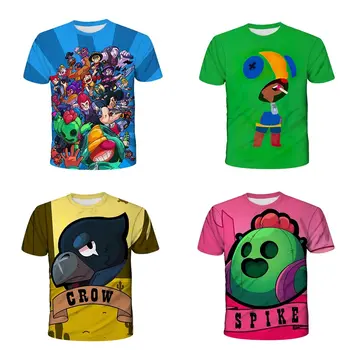 

2020 Brawlings Kids Leon T Shirt Boy Girl 3D Print Casual Shirt 2020 New Anime Carton Star Tshirt Tops T-shirt
