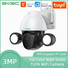 

Tuya Floodlight Courtyard Lighting Camera Tuyasmart PTZ 3MP Outdoor WiFi IP IR IP66 Waterproof Home Garden CCTV Security Camera