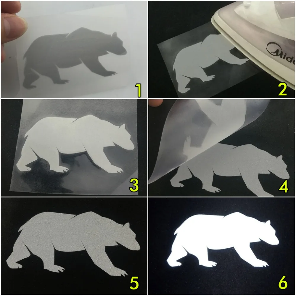 Silver iron on Reflective Vinyl HTV Sheet Stickers for Clothing Fabric Tape Heat transfer Vinyl Film DIY