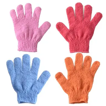 

1 Pair of Shower Exfoliating Bath Gloves Seamless Shower Gloves Body Exfoliator in Candy Color(Blue)