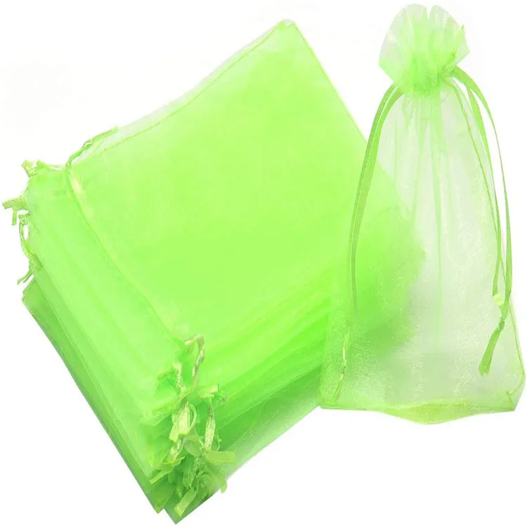 50pcs Sheer Transparent Chiffon Organza Bags Christmas Halloween Wedding Birthday Party Candy Gift Boxes Jewelry Packaging Bags