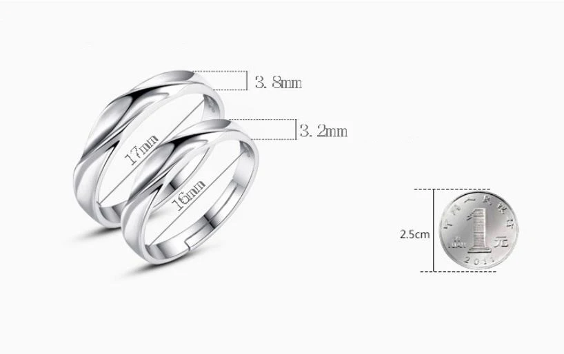 925 пробы серебряные кольца пара элегантный романтический кольца для влюбленных праздничные украшения 5R491
