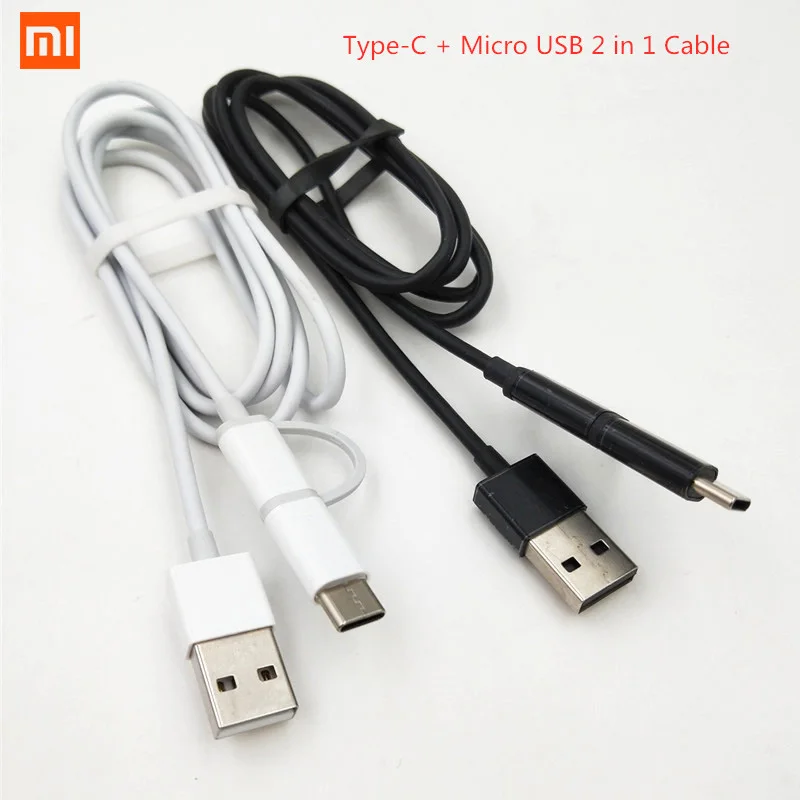Кабель Xiao mi 2 в 1 type C mi cro usb кабель для быстрой зарядки и синхронизации данных 100 см для mi 9 6x8 lite A3 CC9 Red mi note 8