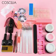 COSCELIA, акриловый набор для ногтей, все для маникюра, педикюра, инструменты, набор для ногтей, 3 шт., акриловый порошок, блеск для ногтей, пудра, искусство