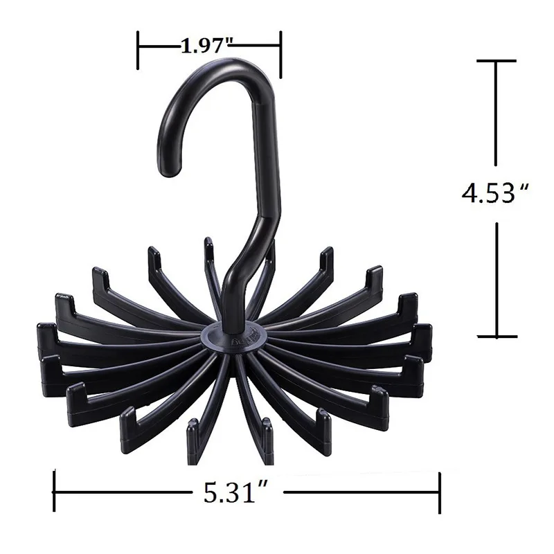 Cross Border Creative Multi-functional 20 Claw Tie Rack 360-Degree Rotatable Plastic Tie Rack Silk Scarves Storage Rack
