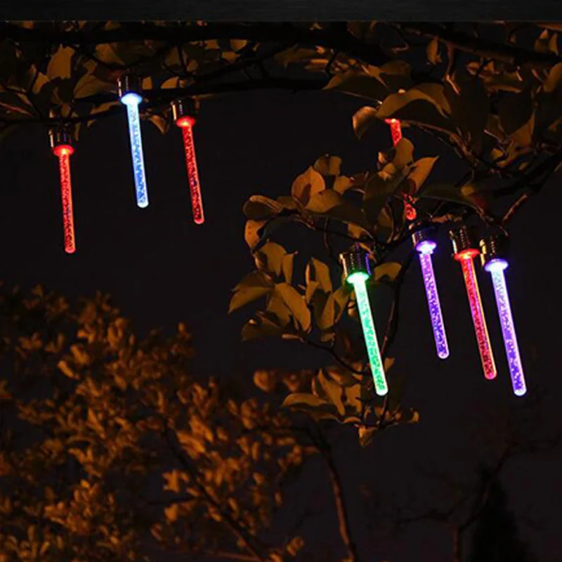 Светодиодный светильник на солнечной батарее, подвесной светильник на солнечной батарее, цветной уличный садовый светильник, люстра для рождественской вечеринки, декор елки, акриловая Солнечная лампа