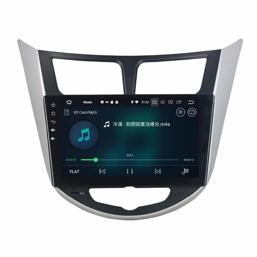 Sale 9" Quad core  Android 9.0 Car GPS radio Navigation for Hyundai Verna Accent i25 Solaris grand avega 2010-2017 5