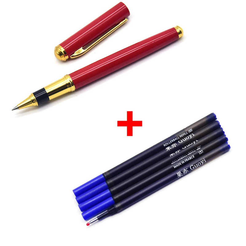 Guoyi A027 красный heavy metal гелевая ручка 0,5 мм наконечник узнать офисные школьные принадлежности покрытые фианитами с алмазным блеском, роскошный подарок ручка Отель Шариковая ручка для делового письма - Цвет: Pen - 5 Blue ink