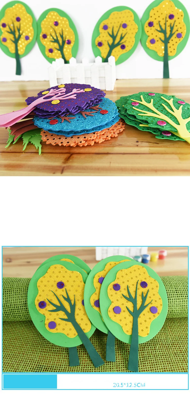 DIY цветной Блестящий стикер «дерево» декоративные материалы для детского сада