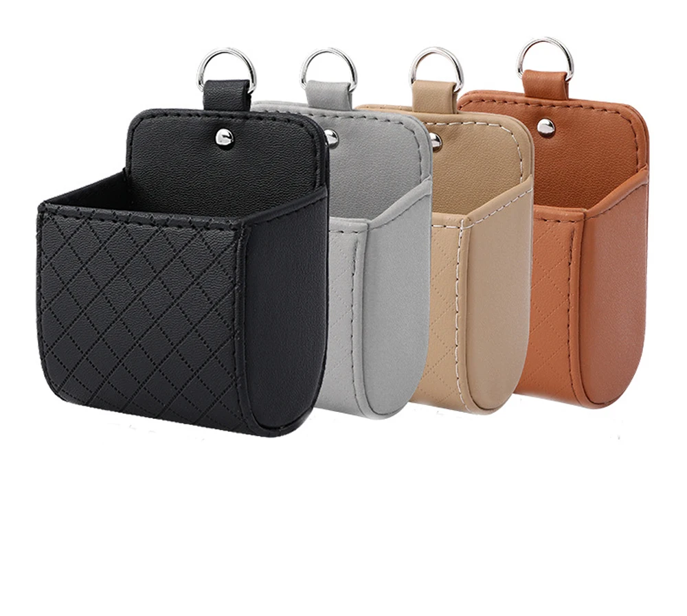 

Car Air Outlet Mobile Phone Bag Lamb Belt Orange Hanging Sundries Pocket Storage Bag Storage Pocket