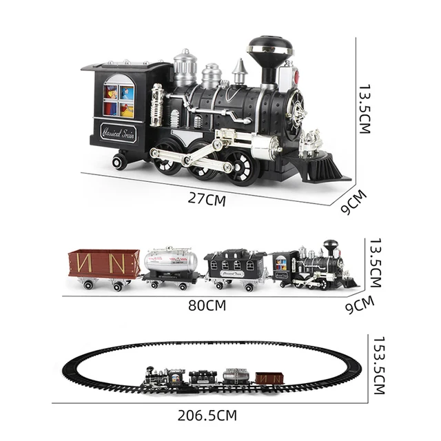Children's RC Train Railway Toys Simulation Of Electric Track Programming Classical Steam Christmas Train Children Toys Gift 6