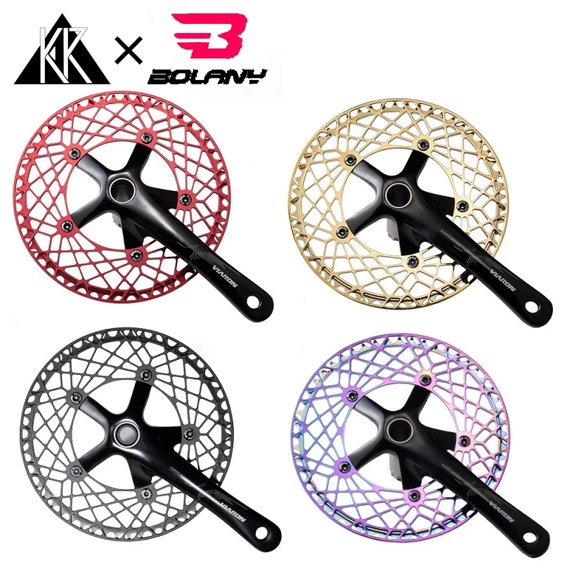 KR Bicycle Crank 130BCD Round Shape Narrow Wide 53T/56T MTB Chainring Chainwheel Bike Circle Crankset Spider Plate | Спорт и