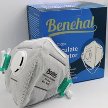 Non-woven breathable valve dustproof activated carbon Folded protective mask PM2.5 anti-fog mask grey 10packs