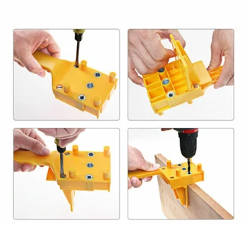 

Handheld Doweling Jig Drill Guide Corner Clamps For Woods Metal Welding Tool