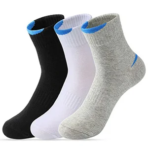 3 пар/лот = 6 шт., мужские Модные носки, черные, белые, серые хлопковые впитывающие пот однотонные спортивные мужские носки, повседневные мужские носки