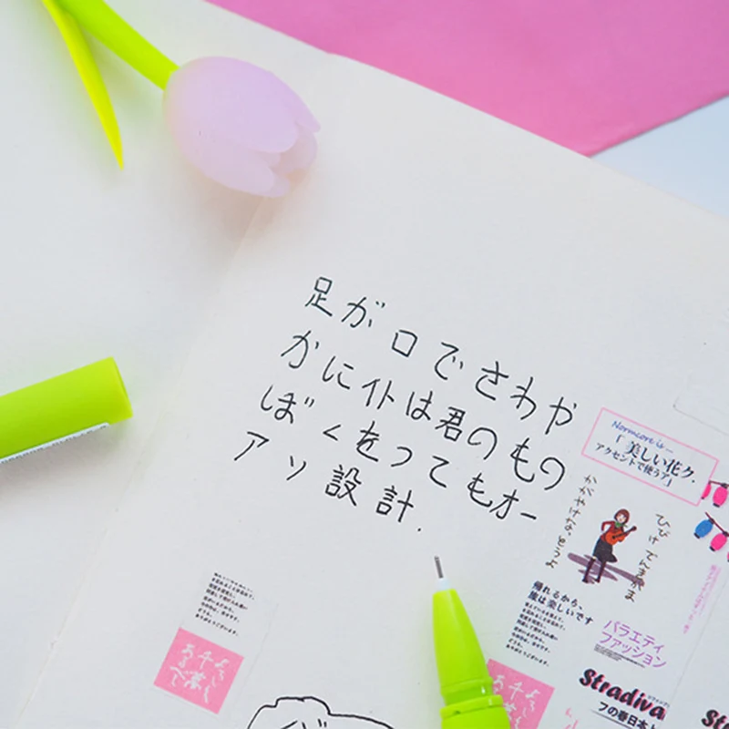 Гелевая ручка Kawaii 0 38 мм креативная цветная тюльпан новинка Цветочная