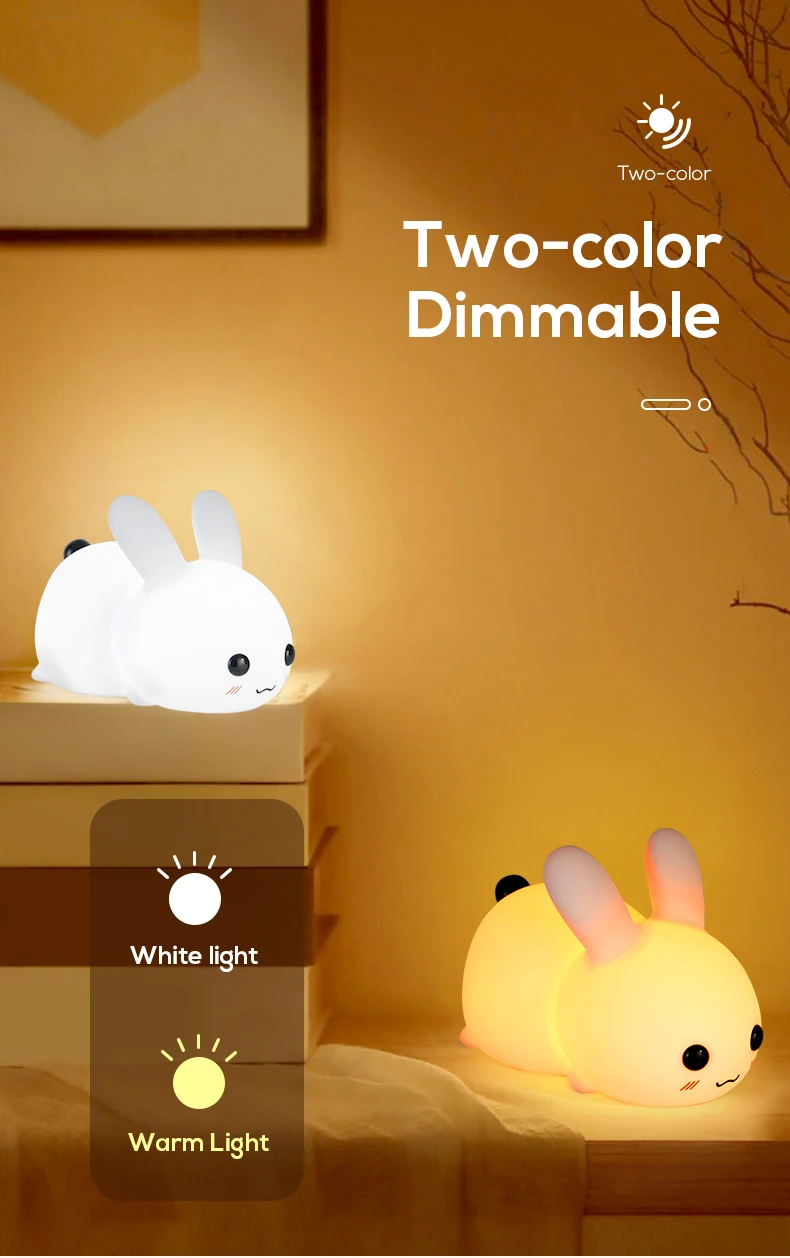 Cute Bunny LED Night Light Lamp