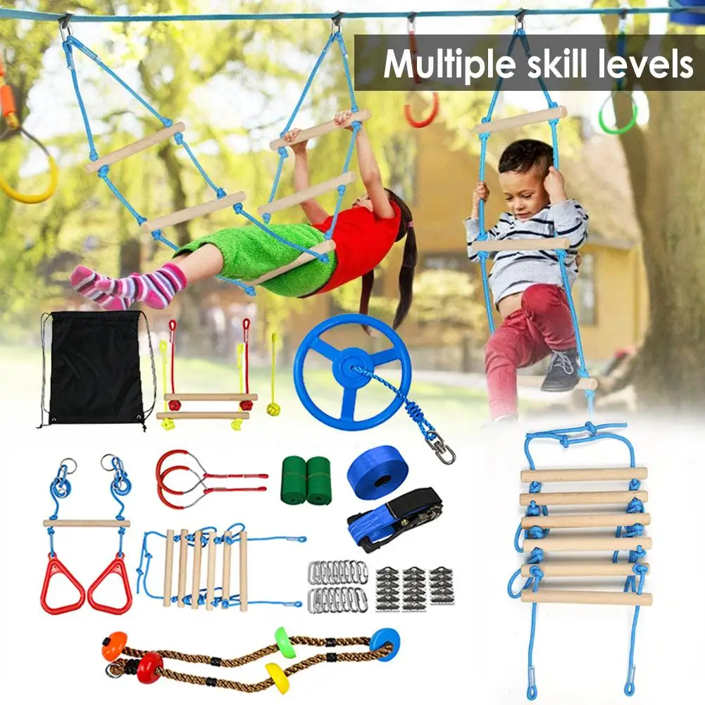 Children Ninja Warrior Obstacle Course Kit Slackline Monkey Bars Climbing  Rope Hanging Obstacle Training Equipment For Outdoors - Outdoor Fitness  Equipment - AliExpress
