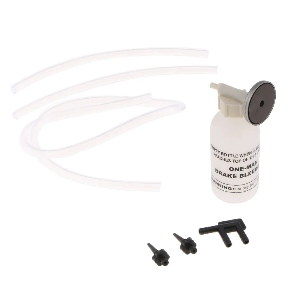 One Man Brake Bleeding Kit Bleeder 3 Adaptors Hose Brakes Fluid Bleeder Car