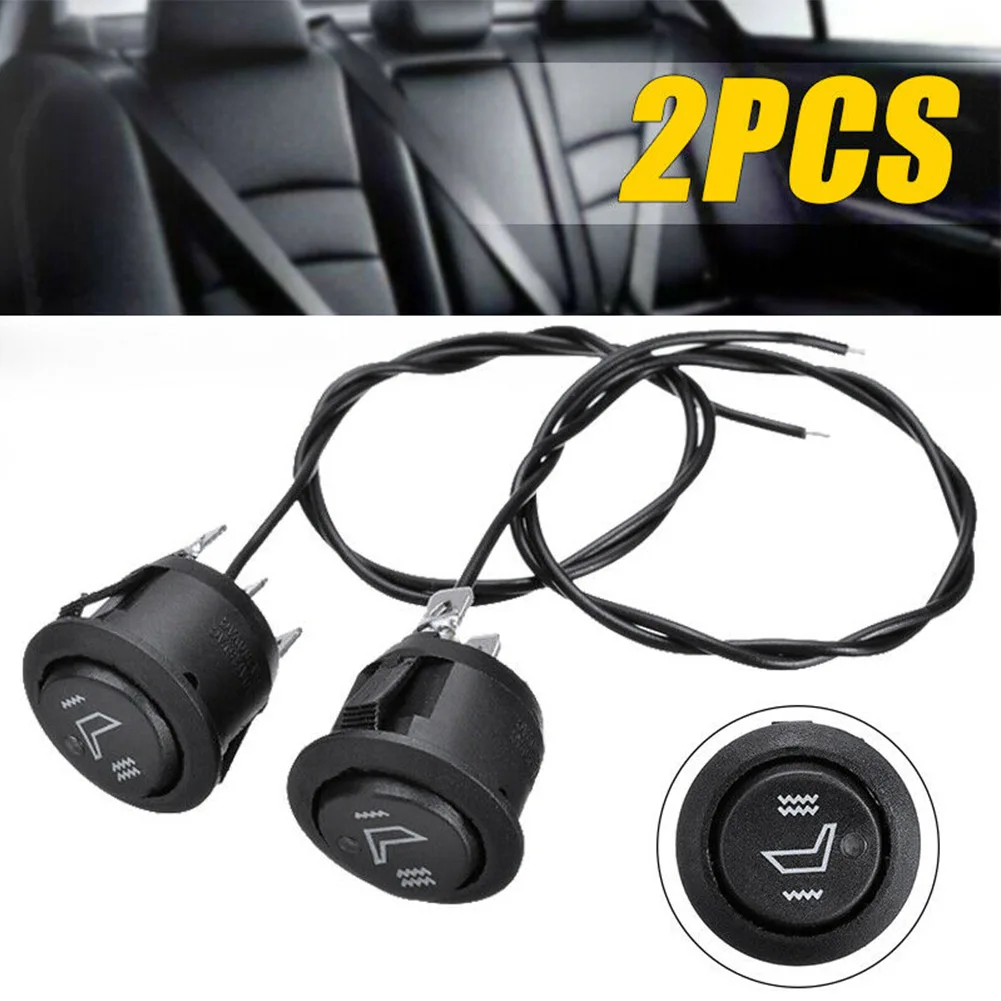 2x Car Seat Heater Switch Universal 3 Pin Round Heated Rocker Hi Low