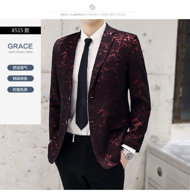 FourSeasons New Large Size Breathable Contrast Color Casual Fashion Business Suit Gentleman British Style Comfortable Men Blazer