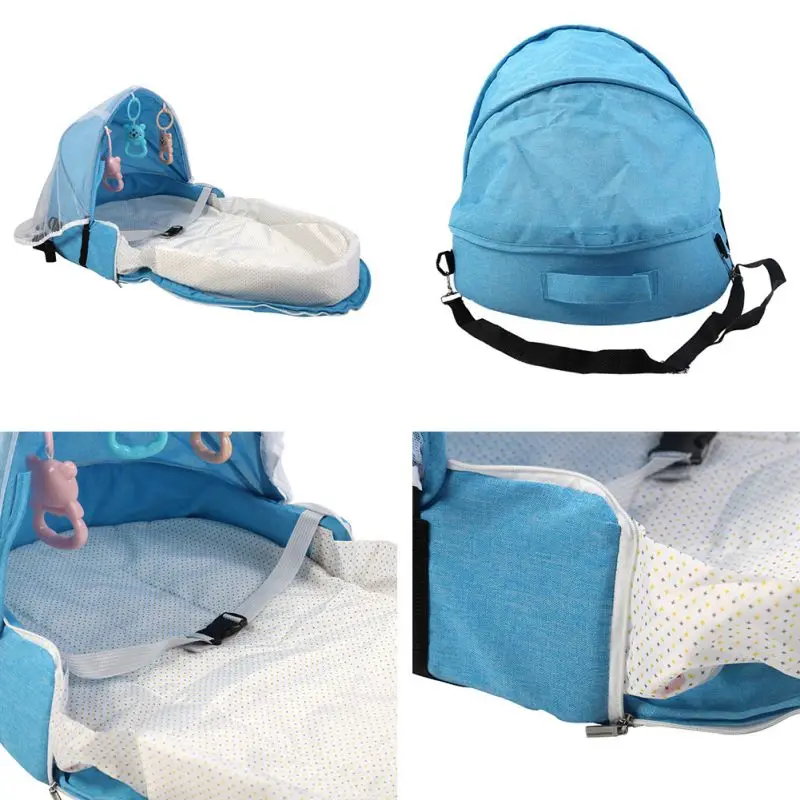 Portable Bassinet For Baby Foldable Baby Bed Travel Sun Protection Mosquito Net Breathable Infant Sleeping Basket With Toyss