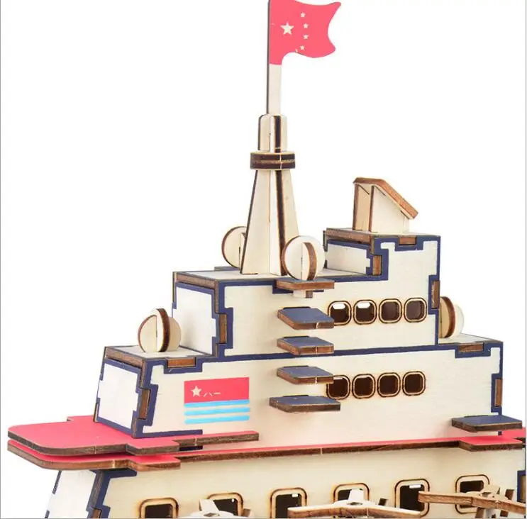 Liaoning diy 3D головоломка на заказ моделирование большая модель лазерной резки деревянные пазлы с фабрики игрушка корабль лодка подарок