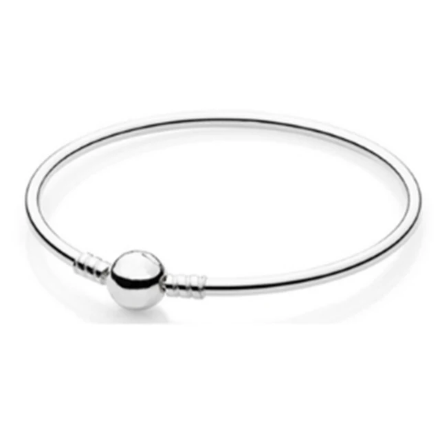 

Genuine 100% 925 Sterling Silver spherical Classic buckle Ladies Bracelet Fit DIY Charms Original Gift Jewelry 590713