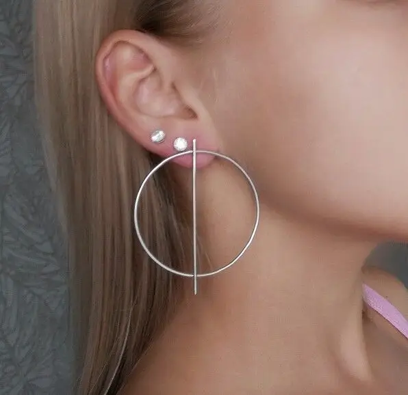 Серьги ek2170 женские большие модные круглые из сплава для вечеринок и клубов