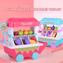 Детский игровой дом, кухонная игрушечная коляска, набор, пластиковая резка, фрукты, овощи, миниатюрная еда, мальчики, девочки, развивающие игрушки для детей