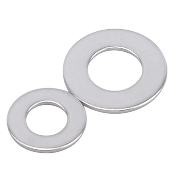 

580PCS Silver Stainless Steel Washer Nut and Bolt Set Flat Ring Seal Assortment Kit with Box