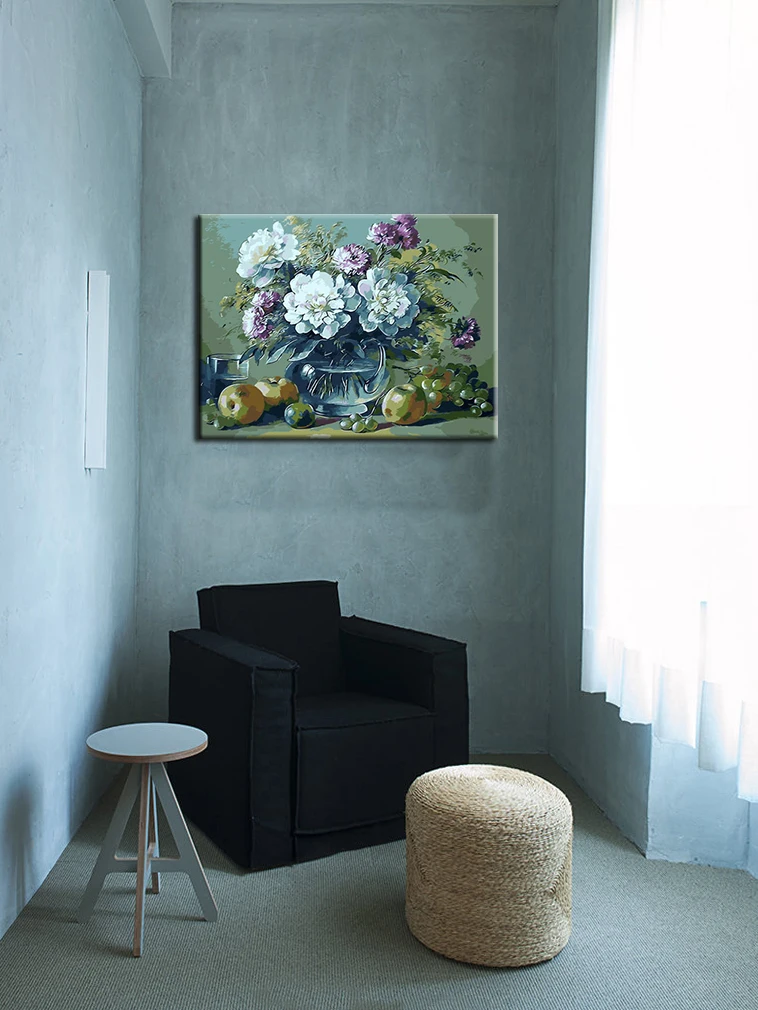 

Yiwu King Sing Oil Painting Flowers Painting By Number DIY Canvas Art Hand Painted Kid Room Decor Home Decor Painting N000002