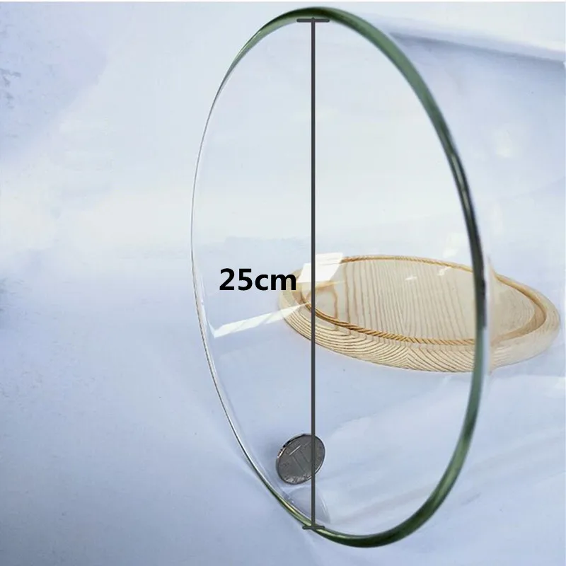 Diameter=25 Different Height Big Size Glass Dome Vase Log Antique Black Base Transparent Cover Friend Gift Wedding Decoration 6