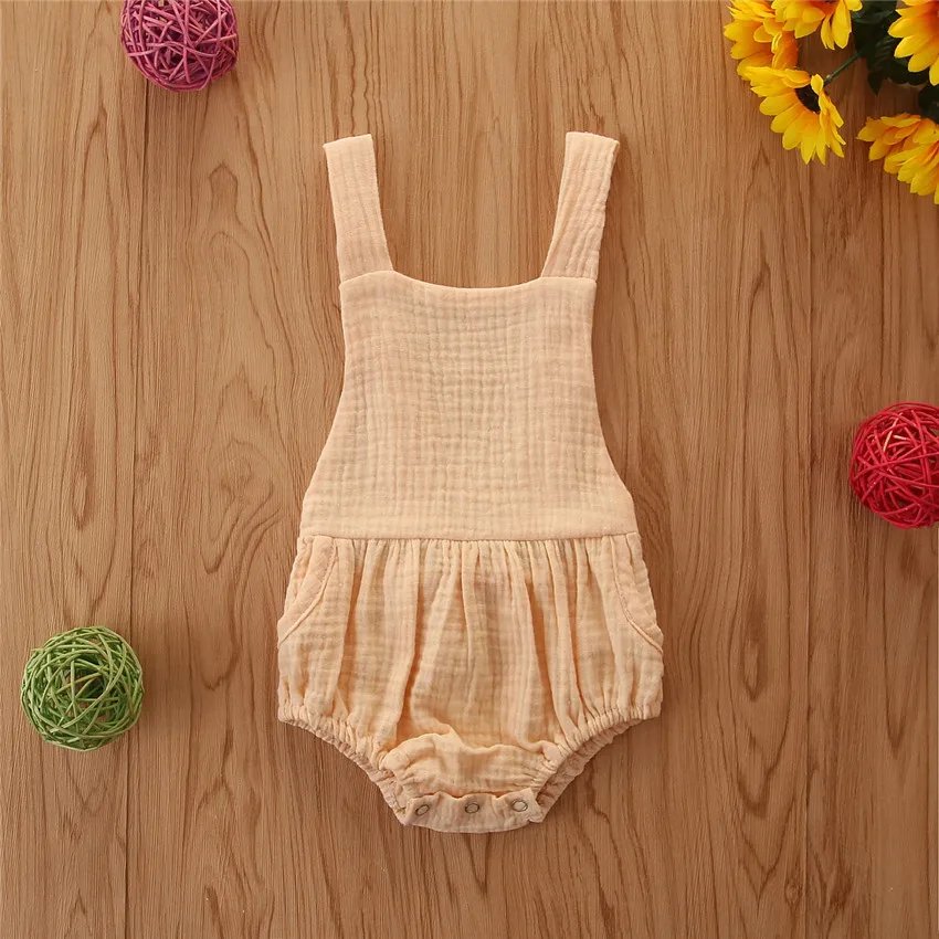 Baby Bodysuits are cool Newborn Infant Baby Girls Romper Cotton Linen Infant Clothes bulk baby bodysuits	 Baby Rompers