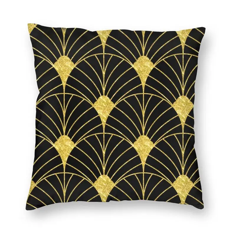 

Soft Gold And Black Artdeco Geometric Seamless Pattern Throw Pillow Cover Home Decorative Cushion Cover Pillowcover For Sofa