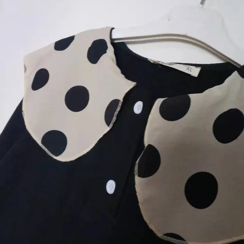 Cheap 6 to 16 years kids   teenager girls dot print collar long sleeve cotton casual ruffle flare dress children fall winter dresses