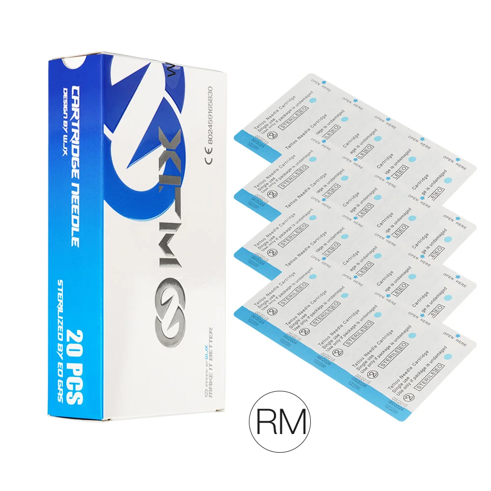 

20 pcs/lot 0.35mm Sterilized Standard Round Magnum RM1 Permanent Makeup Tattoo Cartridge Needles Accessories