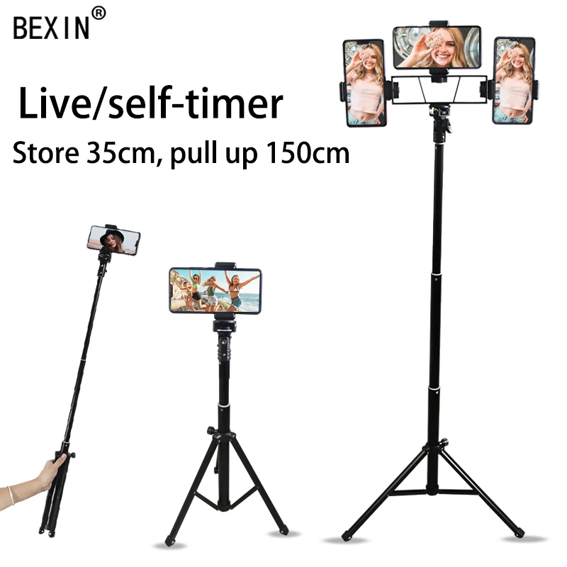  Phone tripod mobile phone illuminated mount lightweight smartphone tripod selfie stick support phot