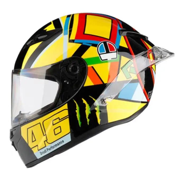 Черепаха Гоночный Шлем Полный мотоциклетный шлем DOT утвержден мотокросса горные туринг мотоцикласта Casco Para мотошлем - Цвет: F