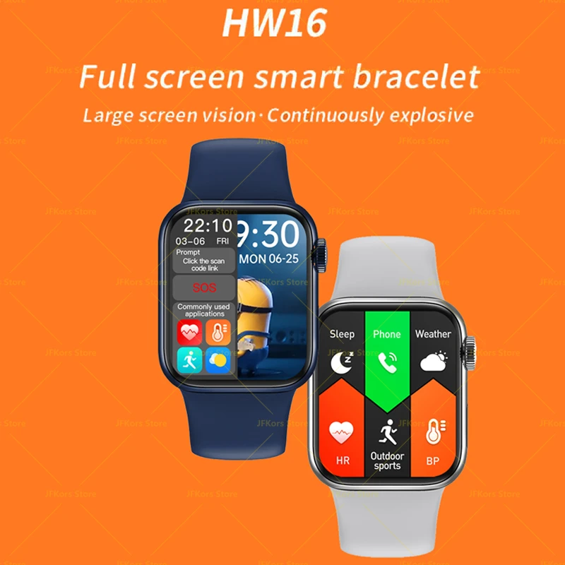 US $26.10 HW16 Smart Watch 2021 Men Women Bluetooth Call Password Heart Rate Smartwatch Full Screen PK HW 12 22 FK88 AK76 T500 600 s