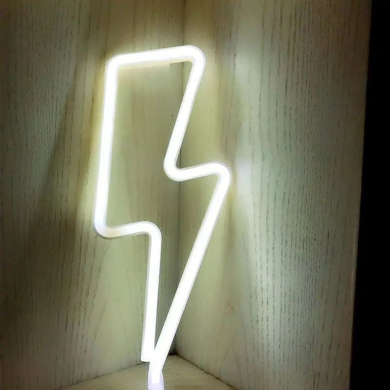 

LED Neon Lights Creative Decoration for Bedroom Courtyard Living-Room Hangable Multiple Sign White with USB and Battery Box