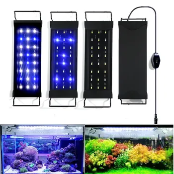 

Aquarium Light 12/24W White Blue LED Clip Light Extendable Bracket Aquarium LED Lamp for Fish Tank Coral Reef Plant Grow